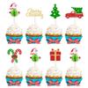 Gyufise 24 Pcs Christmas Cupcake Toppers - 3D Santa Claus, Tree, Truck & Gift Box Toppers for Merry Christmas Theme Parties view 1