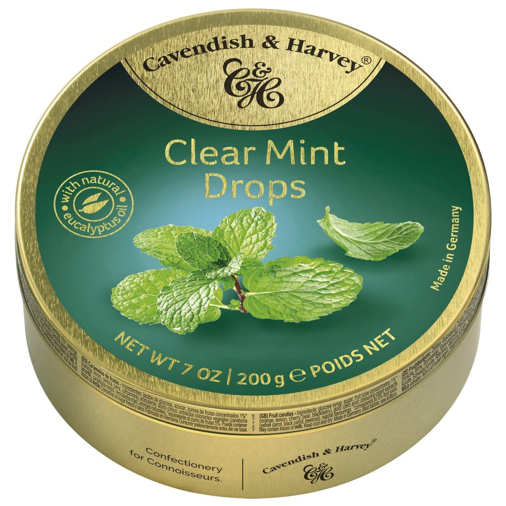 Cavendish & Harvey | Clear Mint Drops | 7 Ounce Tin