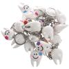 Kliplinc Set of 20 Key Chains with Tooth Shape Cute Dental Gift, White and silver, Einheitsgrrre view 1