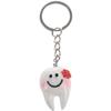 Kliplinc Set of 20 Key Chains with Tooth Shape Cute Dental Gift, White and silver, Einheitsgrrre view 4