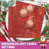 WedDecor 2Ply Traditional Christmas Paper Napkins Red and Gold Pack of 20, 33cm Square Paper Serviettes for Xmas, Boxing Day, Winter Christmas Dinner Party Decorations view 4
