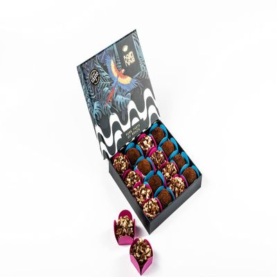 Bossa Nova Luxury Brazilian-style Vegan Chocolate Selection, Assorted Artisan Chocolate Truffles Gift Box, Vegan-friendly (25 chocolates box)
