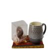 Bossa Nova Luxury Chocolate Bomb Gift Set Bundle, Hot Chocolate with Marshmallows, gift-wrapped in a textile bag with Mason Cash Impressions stoneware cosy mug view 4