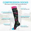 ACWOO Compression Socks for Women & Men, 3 Pairs Colorful Breathable Long Tube Compression Socks, Non-Slip Flight Socks Running Socks for Sports, Flying, Maternity Pregnancy, Nurses, Travel view 2