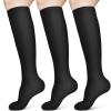 ACWOO Compression Socks for Women & Men, 3 Pairs Non-Slip Breathable Long Tube Compression Socks, Flight Socks Running Socks for Support, Sports, Flying, Maternity Pregnancy, Nurses, Travel view 1