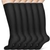 ACWOO Compression Socks for Women & Men, 6 Pairs Non-Slip Breathable Long Tube Compression Socks, Flight Socks Running Socks for Support, Sports, Flying, Maternity Pregnancy, Nurses, Travel view 1