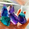 100g Bulk Natural Rainbow Fluorite Crystal Quartz Rough Raw Stone Home Decor view 3