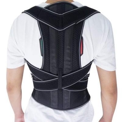 Men Women Brace Back Belt Lumbar Support Adjustable Bodywellness Posture Corrector Shoulder Orthopedic Spine Belt (Color : Black, Size : Large)