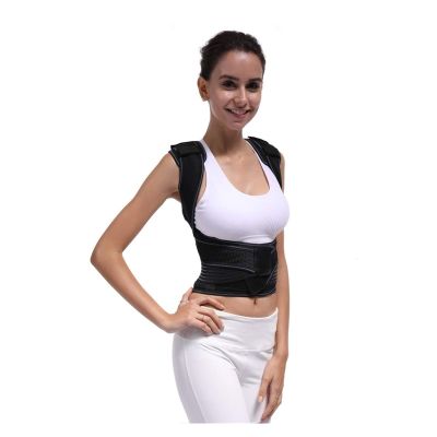Adjustable Back Spine Posture Corrector Adult Humpback Pain Back Support Brace Shoulder Belt Posture Correction (Color : Black, Size : X-Large)