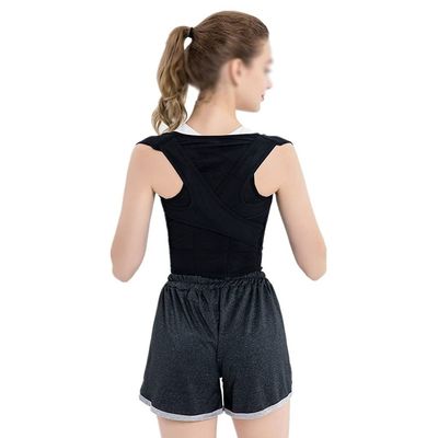 Lumbar Posture Corrector for Back Brace Adjustable Back Support Belt Shoulder Protection Posture Corset Adult (Color : Black, Size : XX-Large)