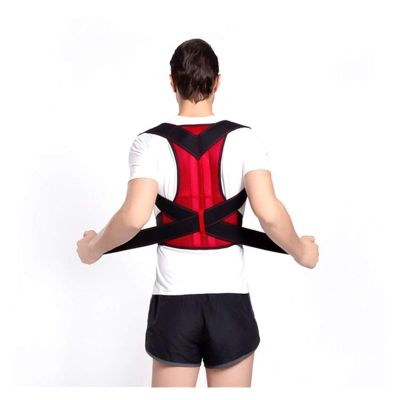 Adjustable Back Posture Corrector Posture Corrector Back Support Belt Orthopedic Posture Corset Therapy Belt (Color : Red, Size : Small)