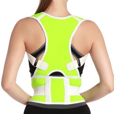Female Lumbar Support Straight Corrector Adjustable Posture Corrector Corset Back Brace Back Belt Male (Color : Green, Size : S code)