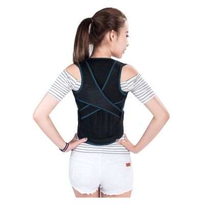 Orthopedic Vest Posture Correct Belt for Health Care Adjustable Posture Corrector Corset Back Support Brace Band Belt (Color : Black, Size : Large)