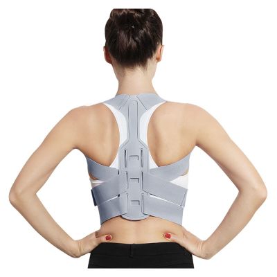 Adjustable Back Posture Corrector Clavicle Spine Back Shoulder Lumbar Posture Correction Corset for Posture (Color : Gray, Size : Medium)
