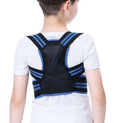 Adjustable Posture Corrector Back Support Belt Orthopedic Corset Spine Back Lumbar Shoulder Braces (Color : Blue, Size : S code)