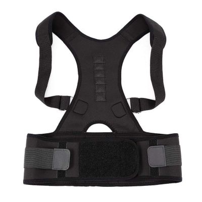 Posture Corrector Magnetic Therapy Posture Corrector Brace Adjustable Shoulder Back Brace Support Belt (Color : Black, Size : X-Large)