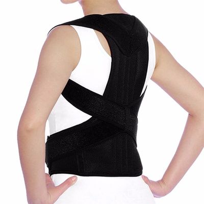 Adjustable Adult Corset Posture Correction Belt Back Posture Corrector Shoulder Lumbar Brace Spine Support Belt (Color : Black, Size : L Code)