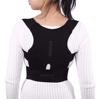 Adjustable Back Brace Posture Corrector Back Spine Support Brace Belt Shoulder Lumbar Correction Bandage Corset for Men Women (Color : Black, Size : Large)