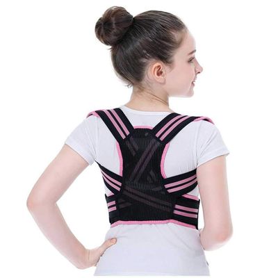 Adjustable Children Posture Corrector Back Support Belt Kid Boy Girl Orthopedic Corset Spine Back Lumbar Shoulder Braces Health (Color : Pink, Size : Large-L)