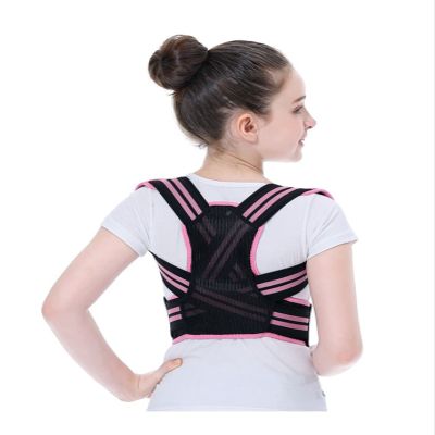 Adjustable Children Posture Corrector Back Support Belt Kid Boy Girl Orthopedic Corset Back Lumbar Shoulder Braces (Color : Pink, Size : Large)