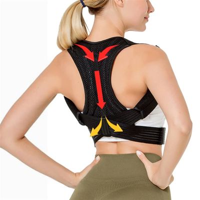 Invisible Back Posture Corrector Back Brace Extended Support Belt Adjustable Back Spine Lumbar Posture Correction (Color : Black, Size : L code)