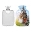 Tool Steam Locomotive Train Hot Water Bottle with Cover, 2 L Transparent Hot Water Bag Hot Cold Compress, Great for Cramps Back Shoulder Pain Relief, Kids Men Women Hand Foot Warmer view 2