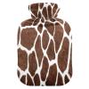 Animal Giraffe Print Pattern Hot Water Bottle with Cover, 1 L Transparent Hot Water Bag Hot Cold Compress, Great for Cramps Back Shoulder Pain Relief, Kids Men Women Hand Foot Warmer view 1