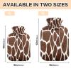 Animal Giraffe Print Pattern Hot Water Bottle with Cover, 1 L Transparent Hot Water Bag Hot Cold Compress, Great for Cramps Back Shoulder Pain Relief, Kids Men Women Hand Foot Warmer view 3