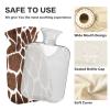 Animal Giraffe Print Pattern Hot Water Bottle with Cover, 1 L Transparent Hot Water Bag Hot Cold Compress, Great for Cramps Back Shoulder Pain Relief, Kids Men Women Hand Foot Warmer view 4