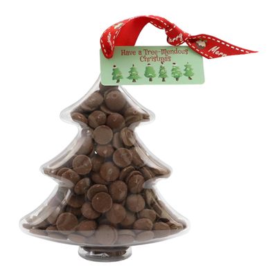 ButtonChocs Christmas Chocolate Tree - Have a Tree-Mendous Christmas. Belgian Milk Chocolate Gift for Christmas.