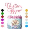 Personalised Cake Topper Happy Birthday Cake Topper Wedding Cake Topper Customised Cake Toppers Cake Decorations with Any Text Numbers for Anniversary Baby Shower Christmas (Baby Pink) view 2