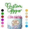 Personalised Cake Topper Happy Birthday Cake Topper Wedding Cake Topper Customised Cake Toppers Cake Decorations with Any Text Numbers for Anniversary Baby Shower Christmas (Green) view 2