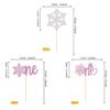 Rsstarxi 36 Pack Snowflake 1st Birthday Cupcake Toppers Purple and Silver Glitter First Birthday Snowflake One Cupcake Picks for Winter Onederland Snowflake Theme Baby Shower 1st Birthday Chistmas view 2