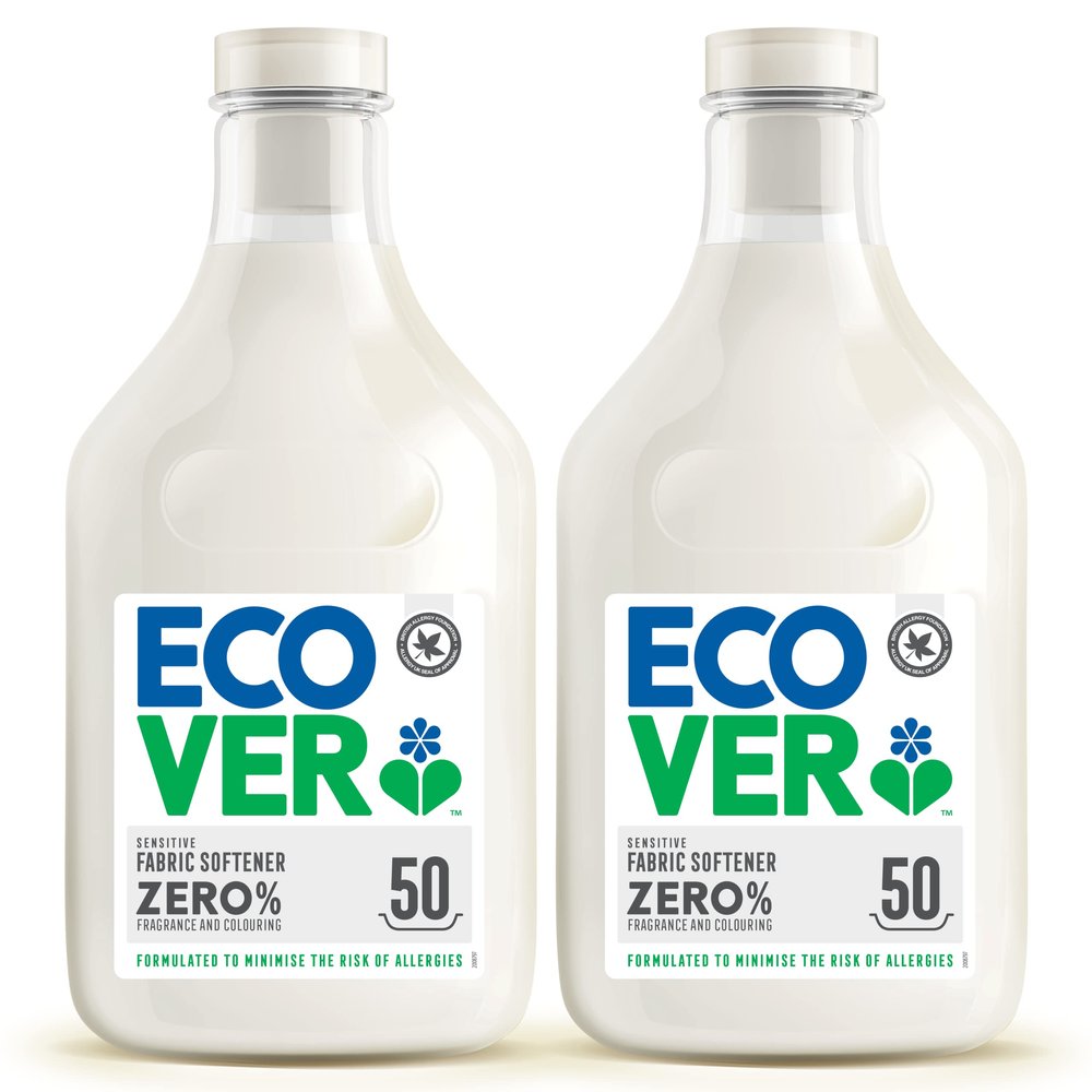 Ecover Zero Fabric Softener for Sensitive Skin, 2 x 50 Washes, 2 x 1.5L (Pack of 2)