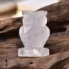 1PC Natural Stone Carved Owl Animal Ornaments Crystal Quartz Stone Crafts Handmade Figurine Home Decoration,Clear Quartz,40x28x20mm view 1
