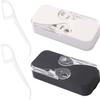 Dental Floss Portable Case 2 Pack Dental Floss Dispenser Dental Floss Picks Cases Automatic Floss Organizer Travel Floss for Women Men Teeth Cleaning, 2 Pack (White+Black) view 1