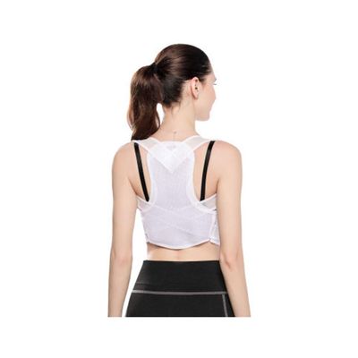 Posture corrector Men and Women Breathable Fabric Widened Vest Design Adjustable Anti-Flare Multicolor Adult and Child (Various Sizes) (Color : White, Size : M)