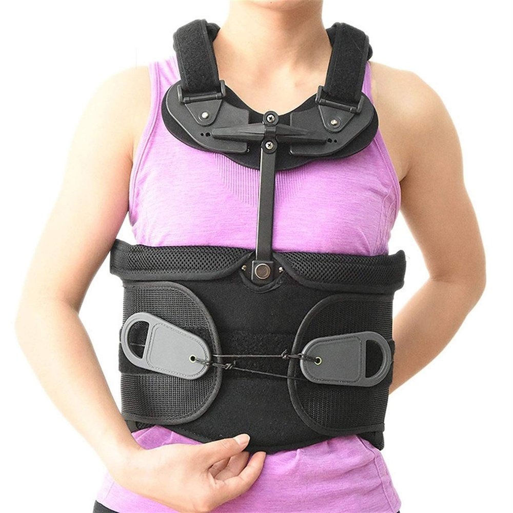 Adjustable Back Support Belt with Dual-Pulley System Medical Brace Spinal Brace (Size : S About 65 to 80cm)