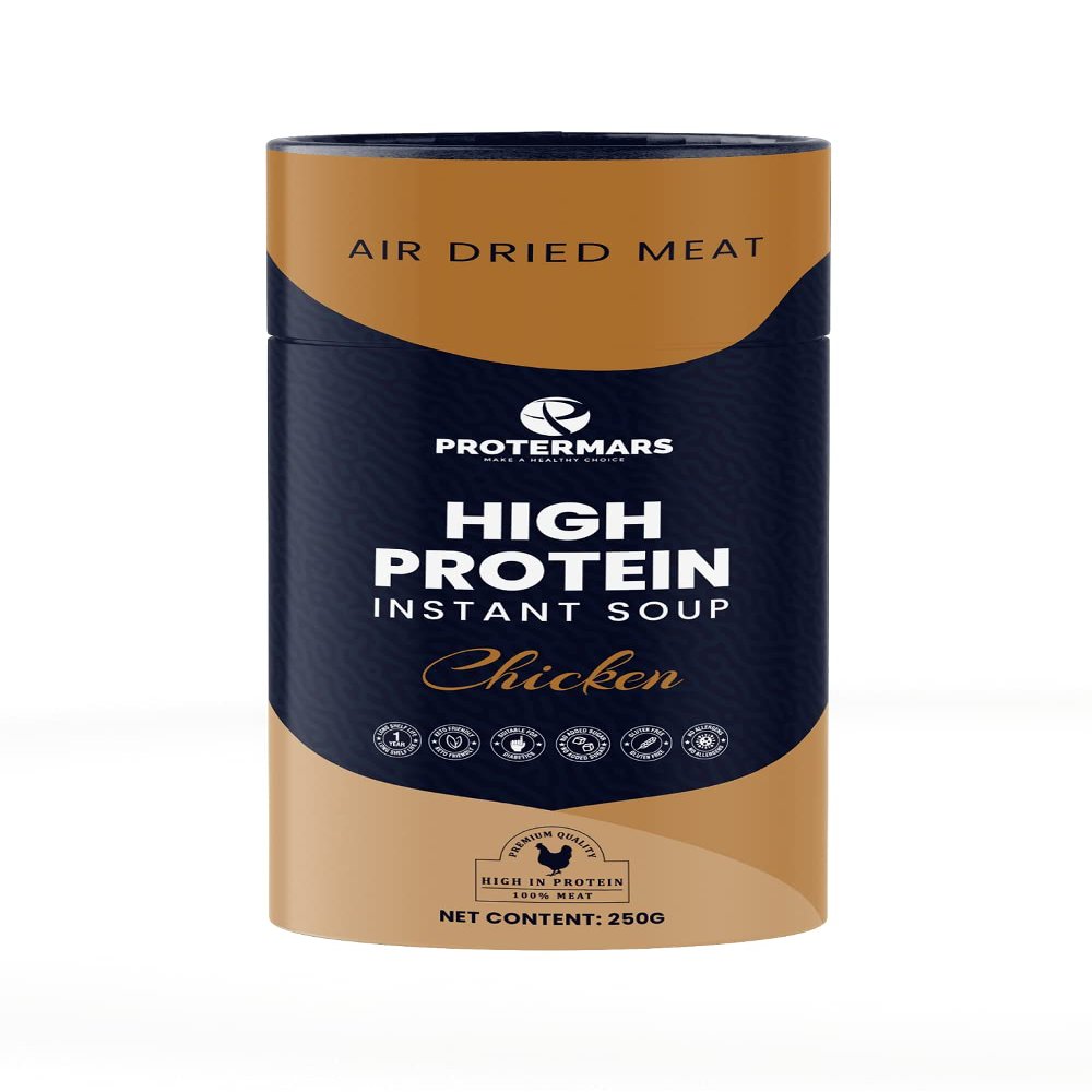 Protermars Dry Chicken Soup | Instant Soup | Keto Soup | High Protein | Gluten Free | Low Carb | Natural Ingredients | 12 Servings