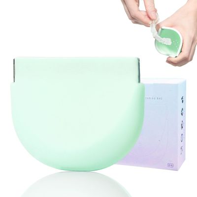 Silicone RetainerCase with Lanyard Slim Cute Retainer Holder Dental Thin Container Braces Case for Girl Women Kids Men Travel Partial Denture Night Mouth Guard Aligner Case(Light Green)