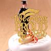 We Are So Proud of You Cake Topper, You Did It/Congrats Grad, Class of 2023 Graduation Party Decoration Gold Glitter view 4
