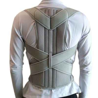 43cm*2pcs Alloy Bar Posture Corrector Scoliosis Back Brace Spine Corset Shoulder Therapy Support Poor Posture Correction Belt (Color : Silver, Size : S)