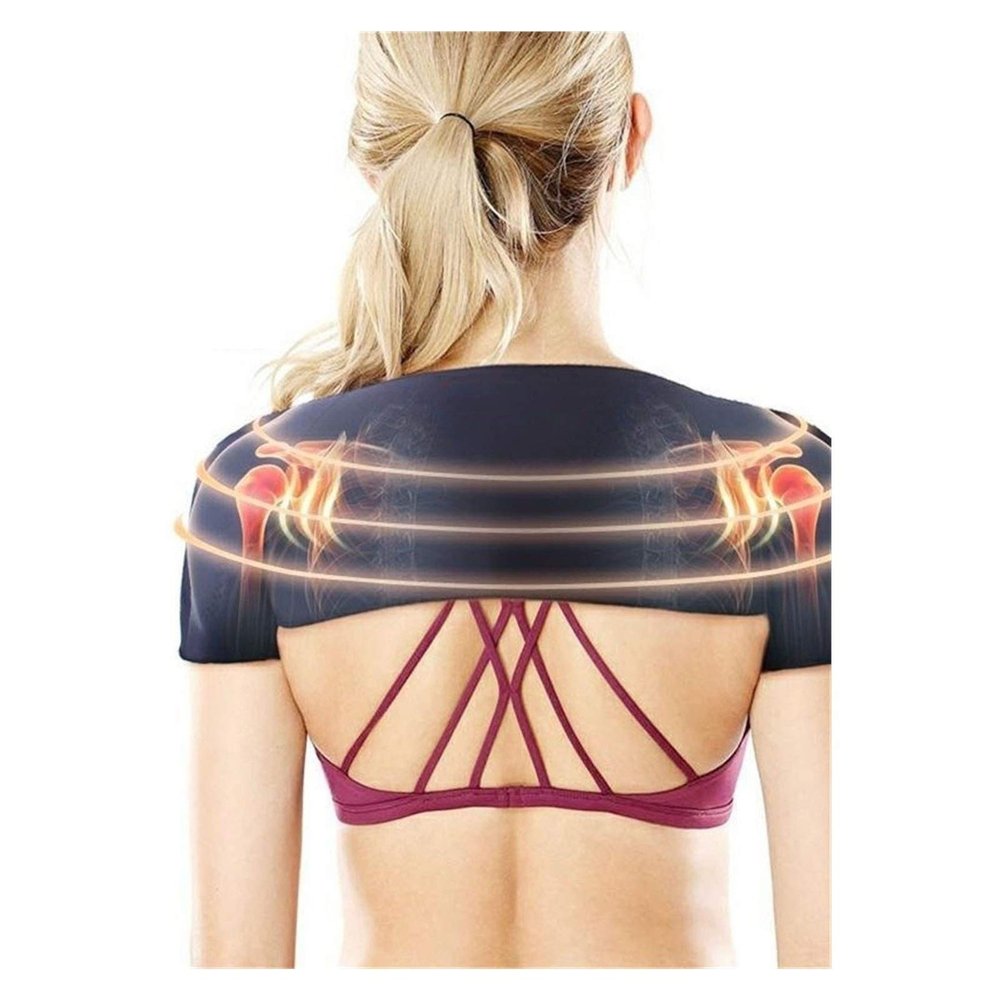 1piece Self-Heating Tourmaline Shoulder Magnetic Therapy Support Brace Belt for The Back Posture Corrector Massager (Size : Large)
