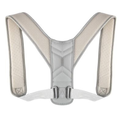 Clavicle Spine Physical Adjustable Back Posture Corrector Belt Men Women Home Office Upper Shoulder Posture Correction (Color : Grey, Size : Medium)