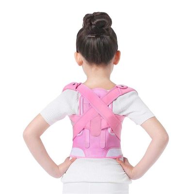 Adjustable Children Posture Corrector Back Support Belt Kids Orthopedic Corset for Kids Spine Back Lumbar Shoulder Braces Health (Color : Pink, Size : Large)