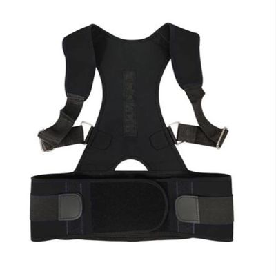 Adjustable Magnetic Posture Corrector Corset Back Brace Back Belt Lumbar Support Straight Corrector for Men Women S-2XL (Color : Black, Size : S)