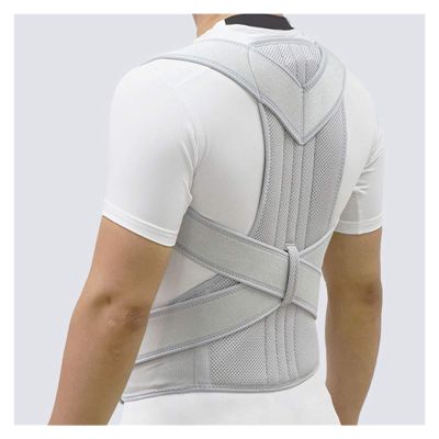 Adjustable Back Posture Corrector Brace Support Belt Spine Back Shoulder Lumbar Posture Correction Women and Men XXL (Color : Grey, Size : X-Large)