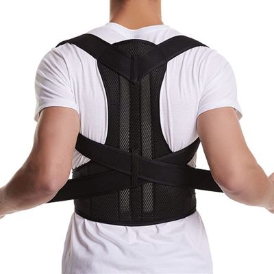 Back Corrector Adult Adjustable Straight Back Posture Corrector Shoulder Lumbar Brace Spine Support Belt Corset Correction Body with Plate Health and Relaxation (Size : XXXL 90-105cm)