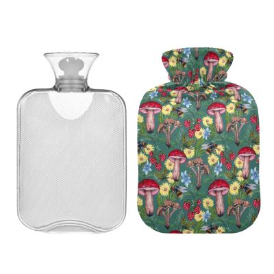 Hot Water Bottle with Cover 1L Forset Harvest Plant Botanical Hot Water Bag Hot/Cold Compress Neck and Shoulder Pain Relief