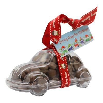 ButtonChocs Christmas Chocolate Car - Driving Home For Christmas. Belgian Milk Chocolate Gift for Christmas.